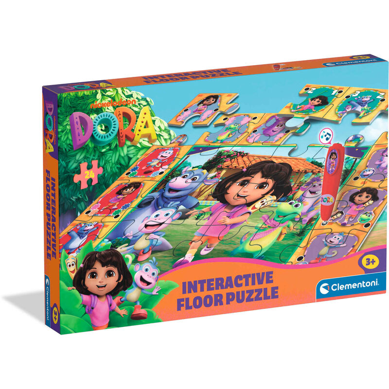 Clementoni - Puzzle Tapete 24 Peças + Jogo Interativo Dora