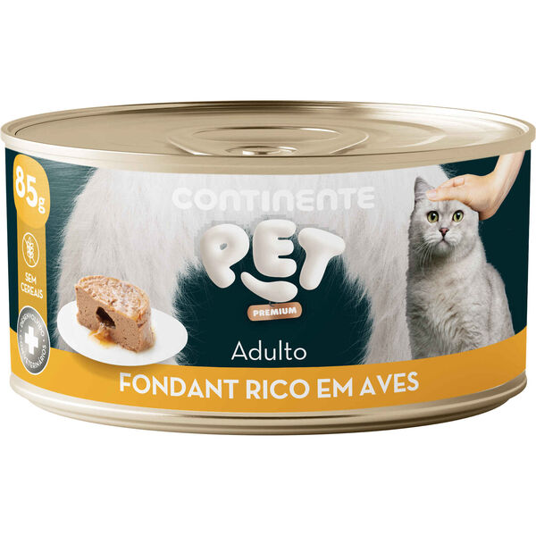 Comida Húmida para Gato Adulto Fondant Aves Continente Pet Premium