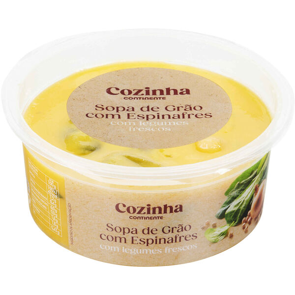 Sopa de Grão com Espinafres Cozinha Continente