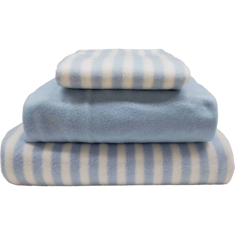 Conjunto Lençóis Polar 260x270cm Risca Azul Kasa