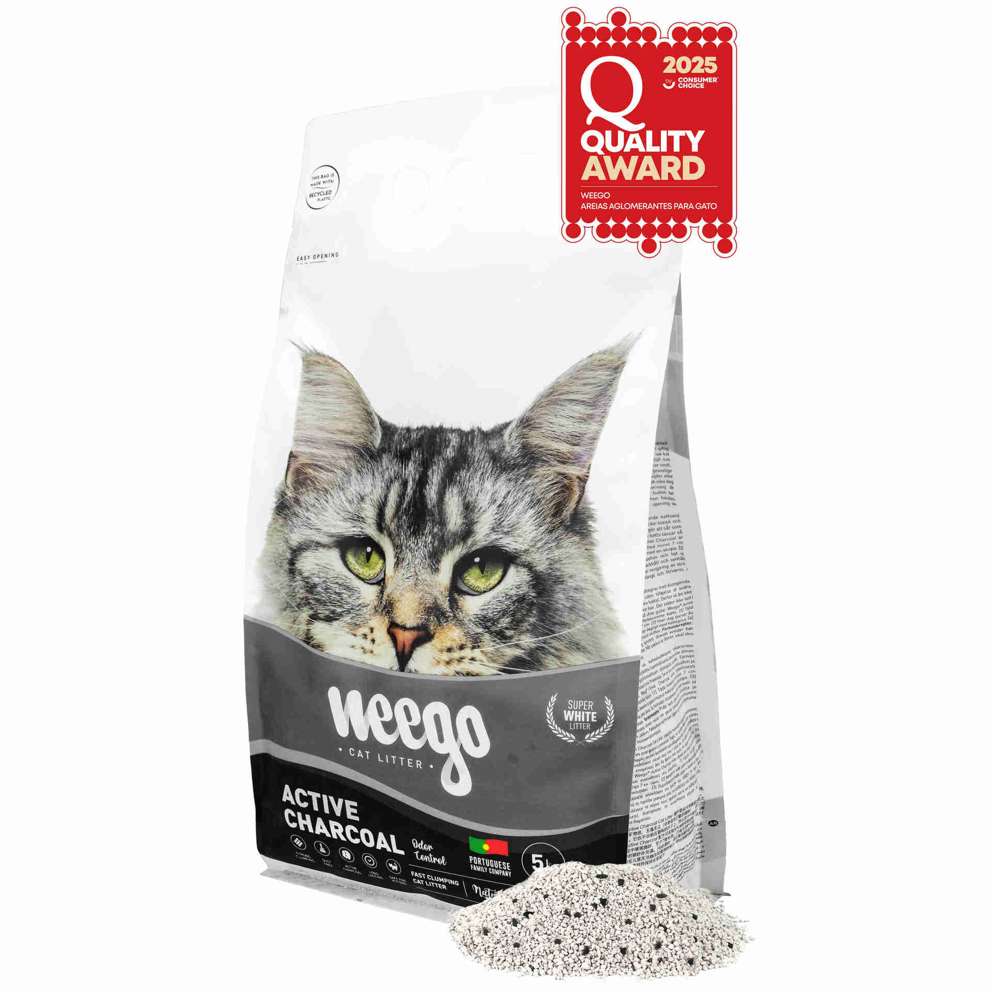 Areia Aglomerante Bentonite Natural Active Charcoal Weego