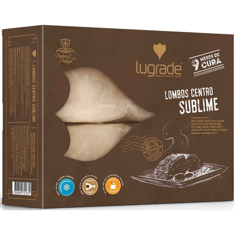 Lombos de Bacalhau Centro Sublime 9 Meses de Cura Ultracongelado Lugrade