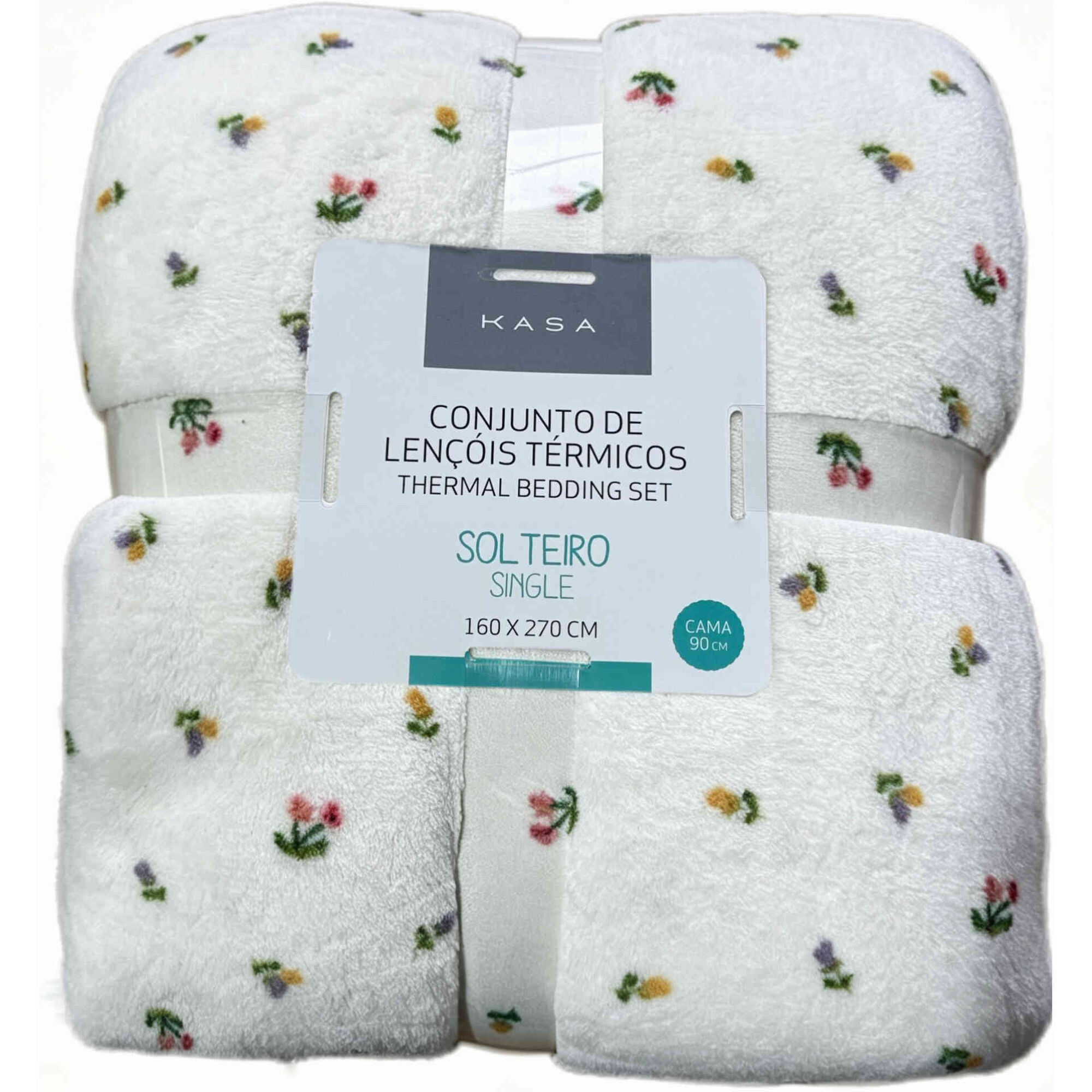 Conjunto de Len&ccedil;&oacute;is T&eacute;rmicos 270x160cm Flores Casa em Flor Kasa