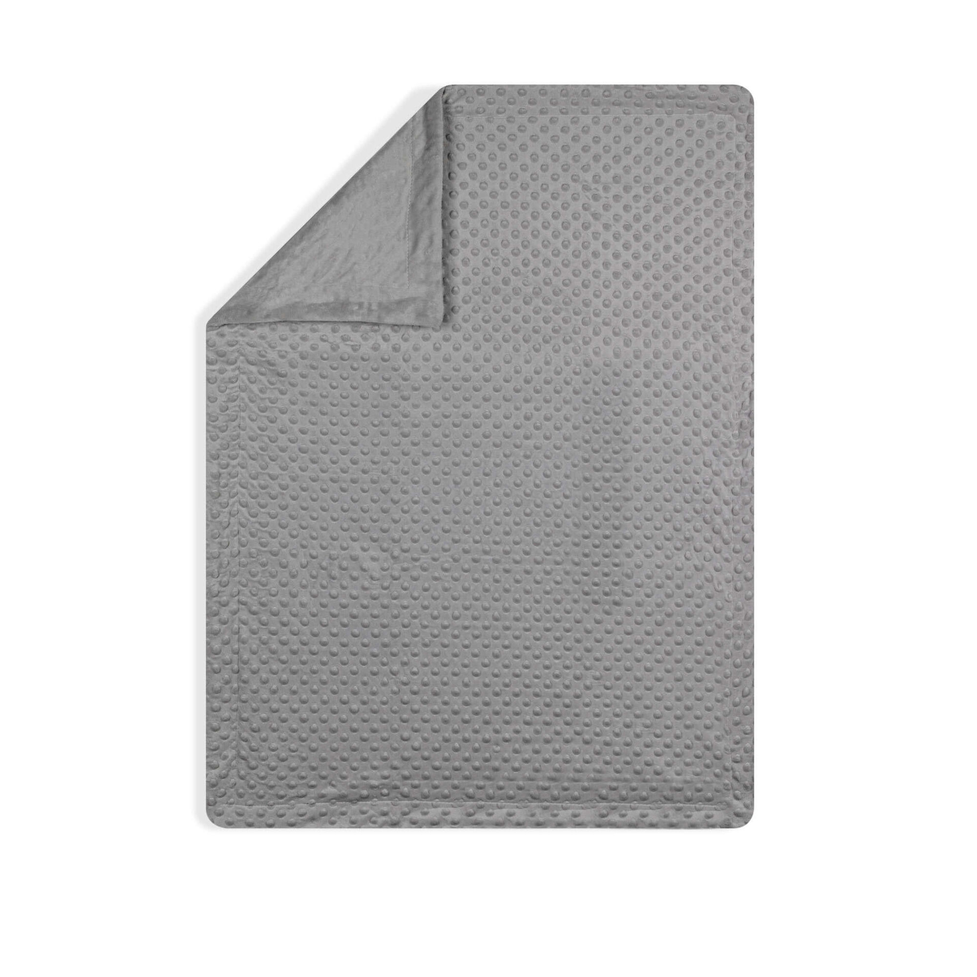 Manta Polar com Bolinhas 110x80cm Cinza