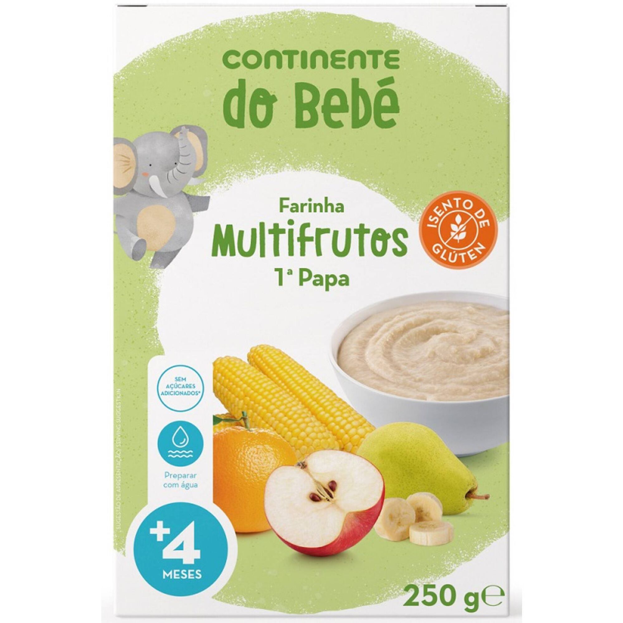 Papa Infantil Farinha Multifrutos 1ª Papa +4M sem Glúten