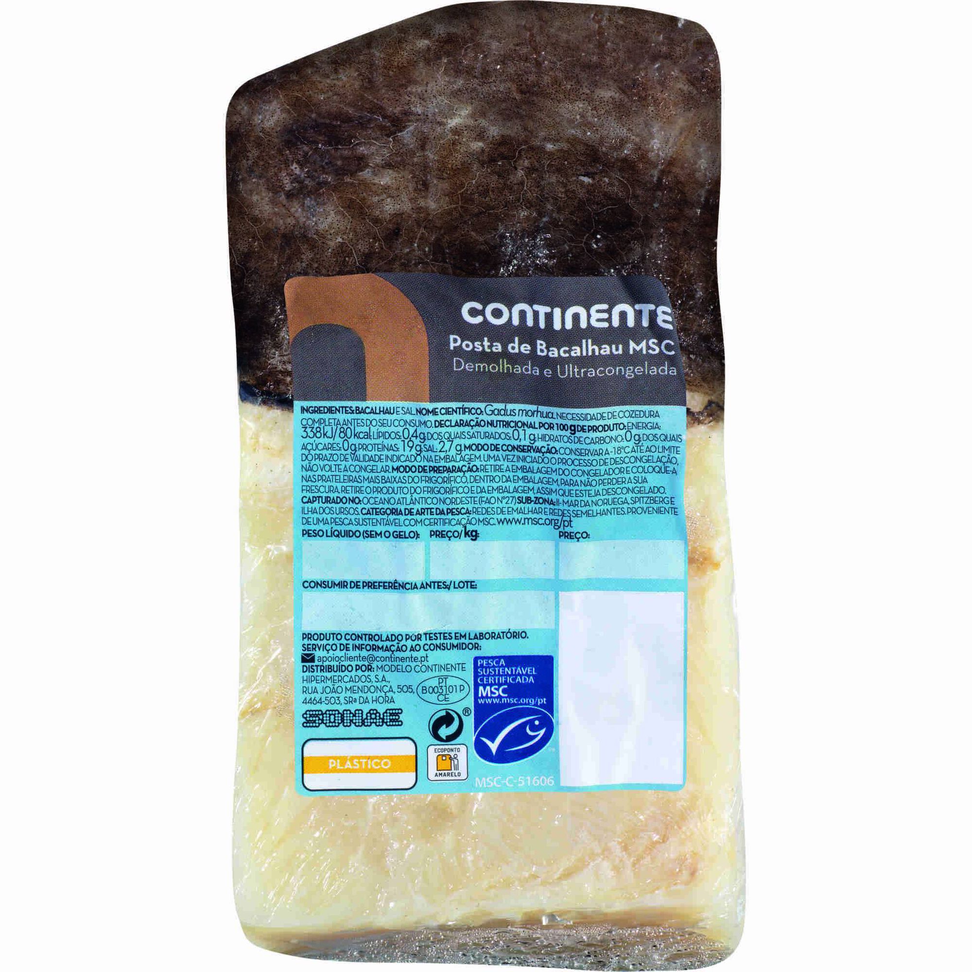 Postas de Bacalhau MSC Higienizadas Congelado Postas de Bacalhau MSC Higienizadas Congelado