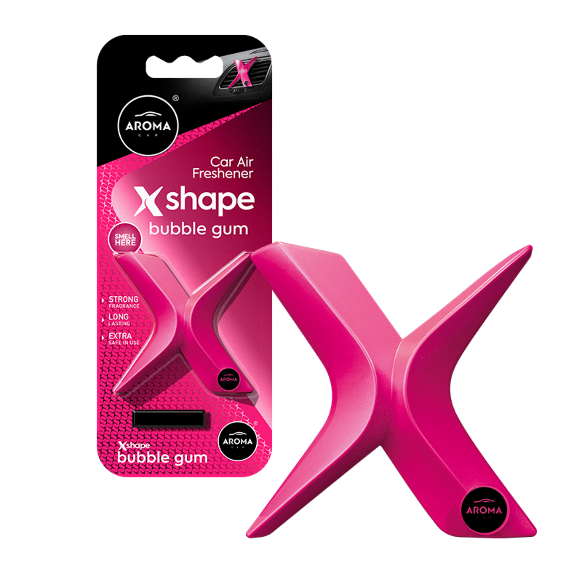 Ambientador Auto Encaixar X Shape Bubble Gum