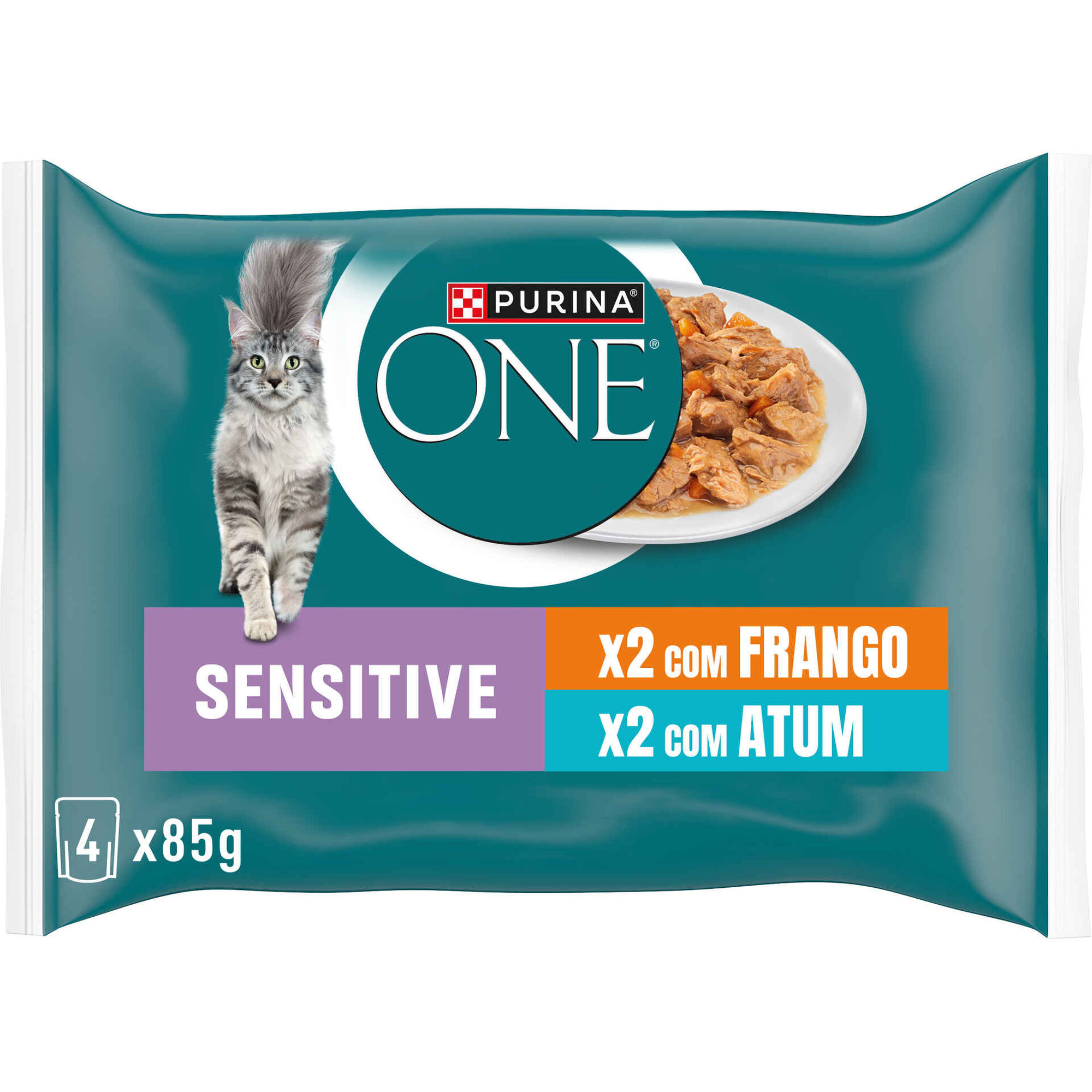 Comida H&uacute;mida para Gato Adulto Sensitive Frango e Atum Purina One