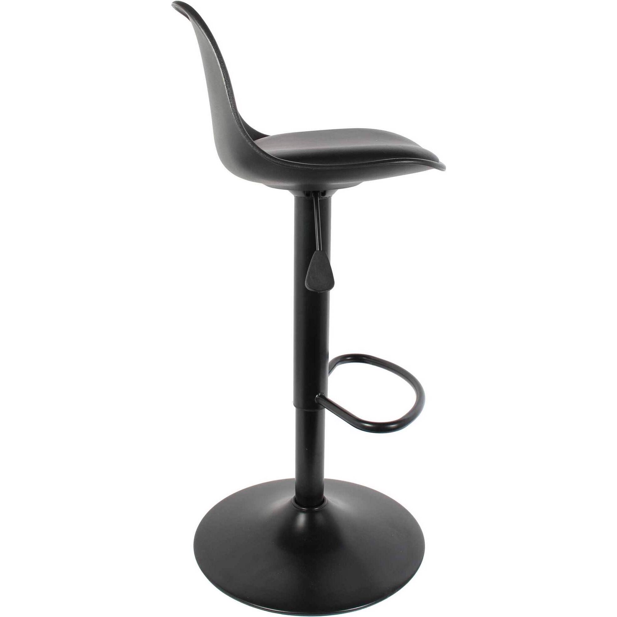 Conjunto de 2 Bancos Bar com Assento Acolchoado Preto Isak