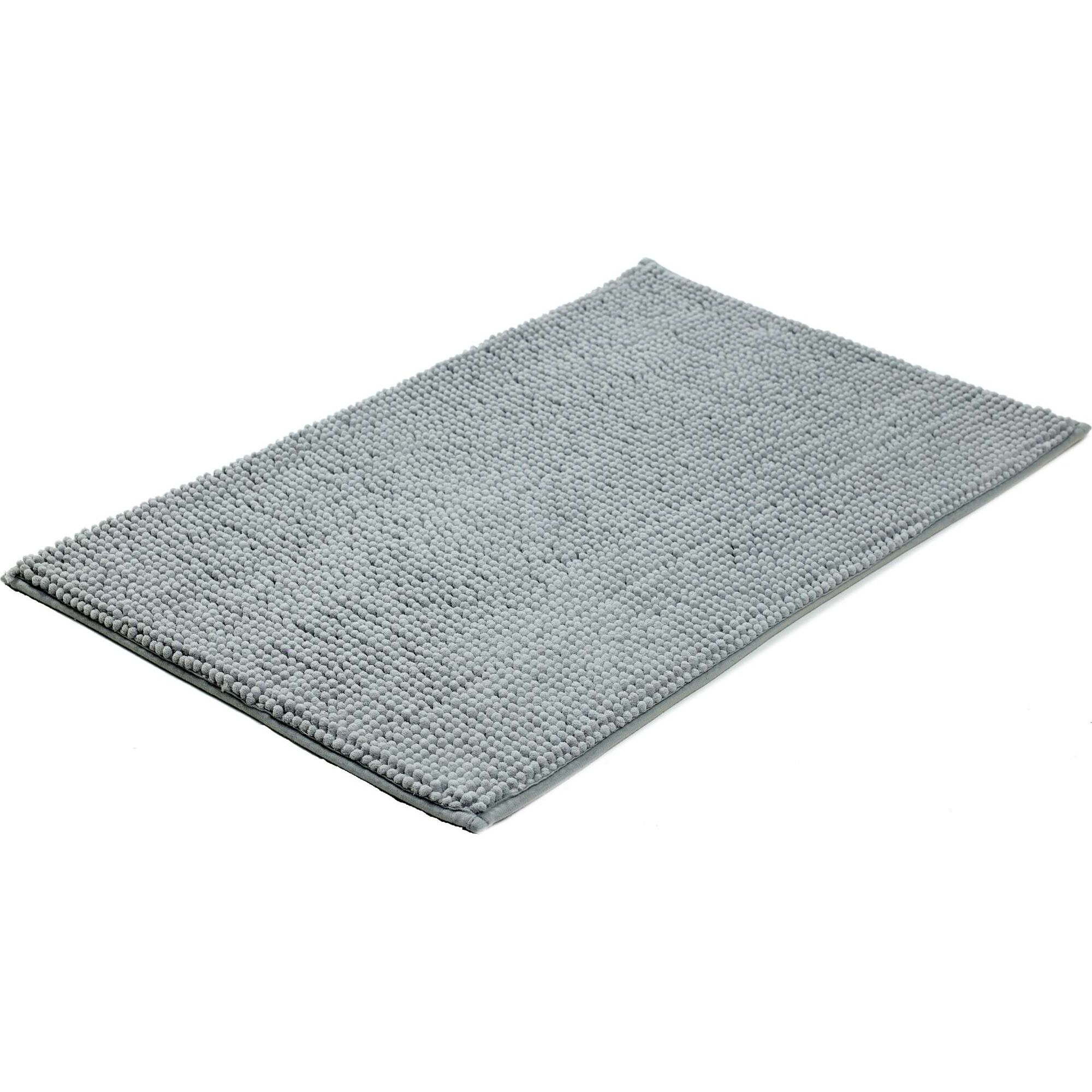 Tapete WC 80x50cm Microfibra Cinza Claro