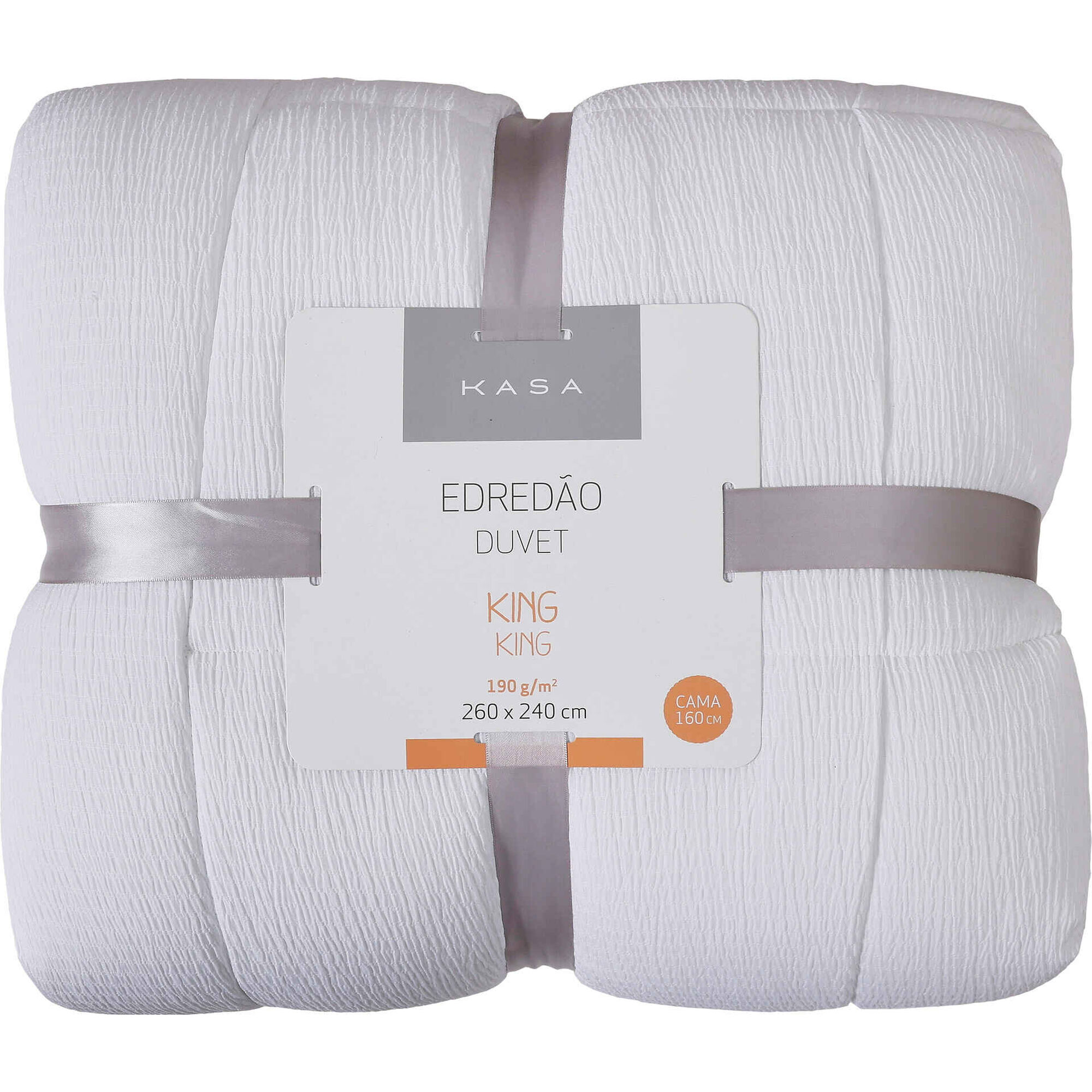 Edred&atilde;o  Washed 260x240cm Branco Kasa