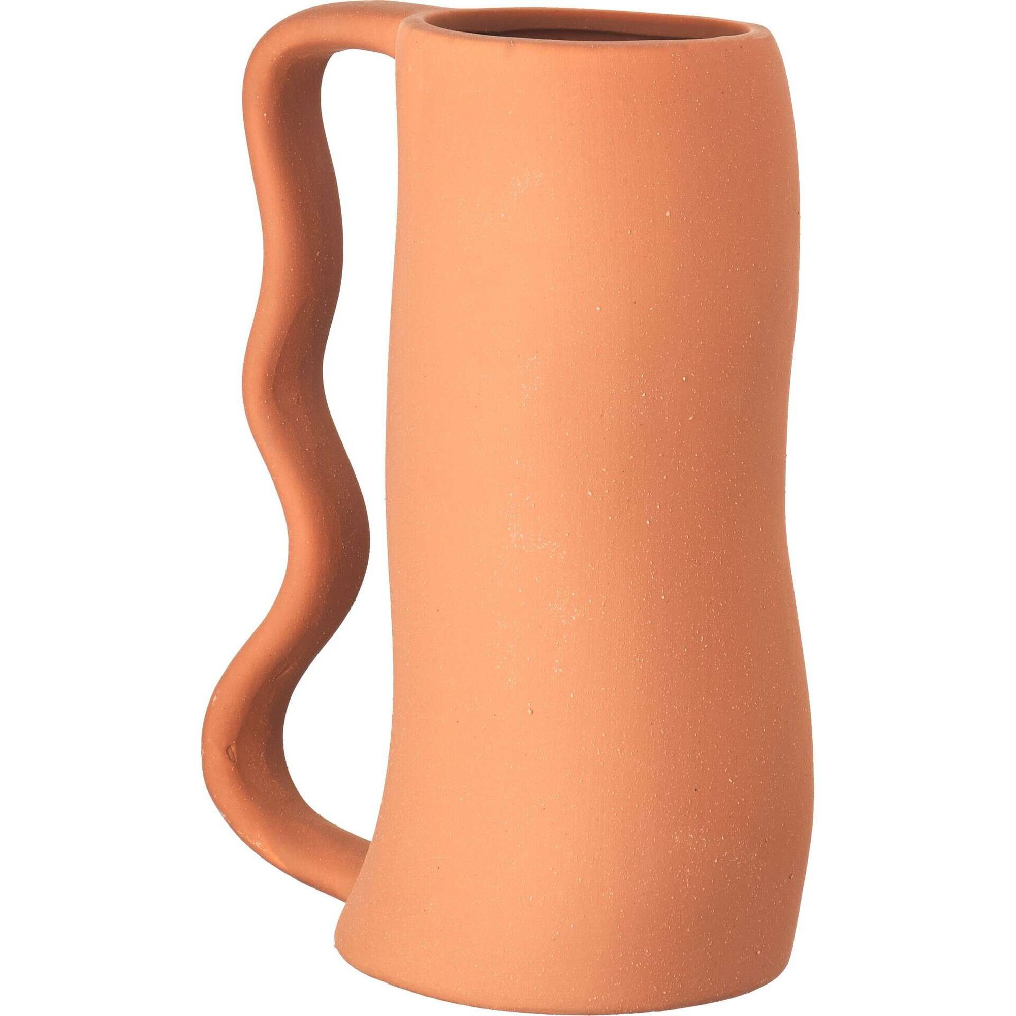 Jarra 22cm com Asa Comprida Ondulada Tijolo