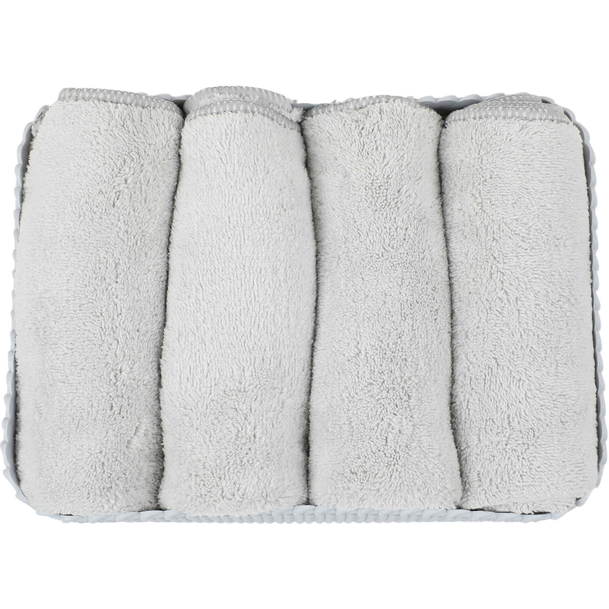 Conjunto de Cesto e 7 Toalhas de M&atilde;os Cinza Bazar&atilde;o