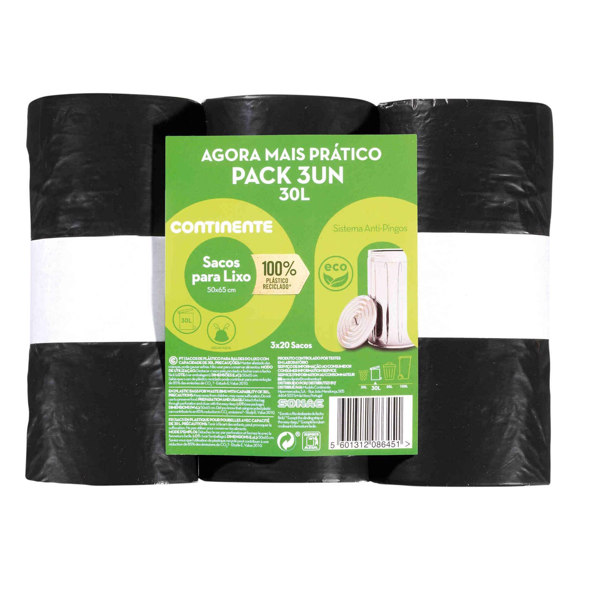 Sacos Lixo 100% Reciclado 30 lt Sacos Lixo 100% Reciclado 30 lt