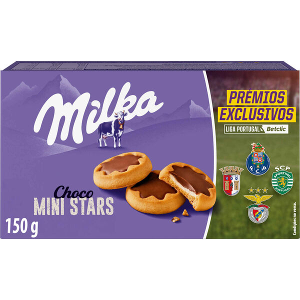Bolachas com Chocolate Mini Stars Milka