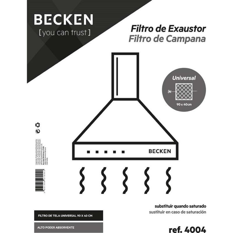 Filtro Exaustor 90x40cm Ref. 4004  Becken