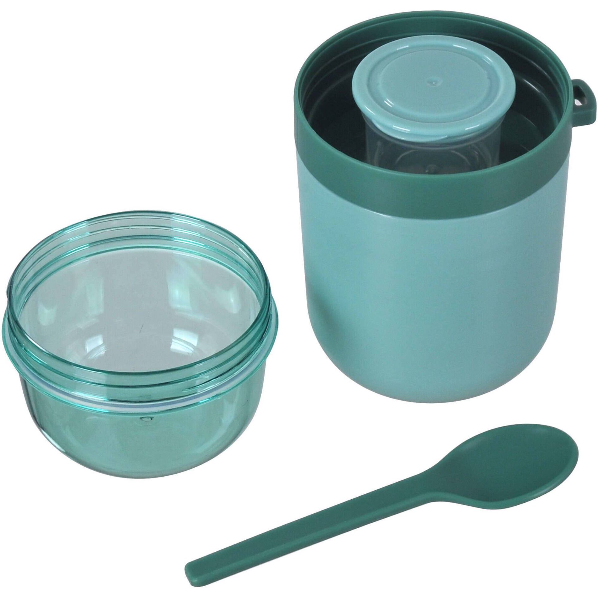 Ta&ccedil;a para Iogurte com Divis&oacute;rias e Colher Verde