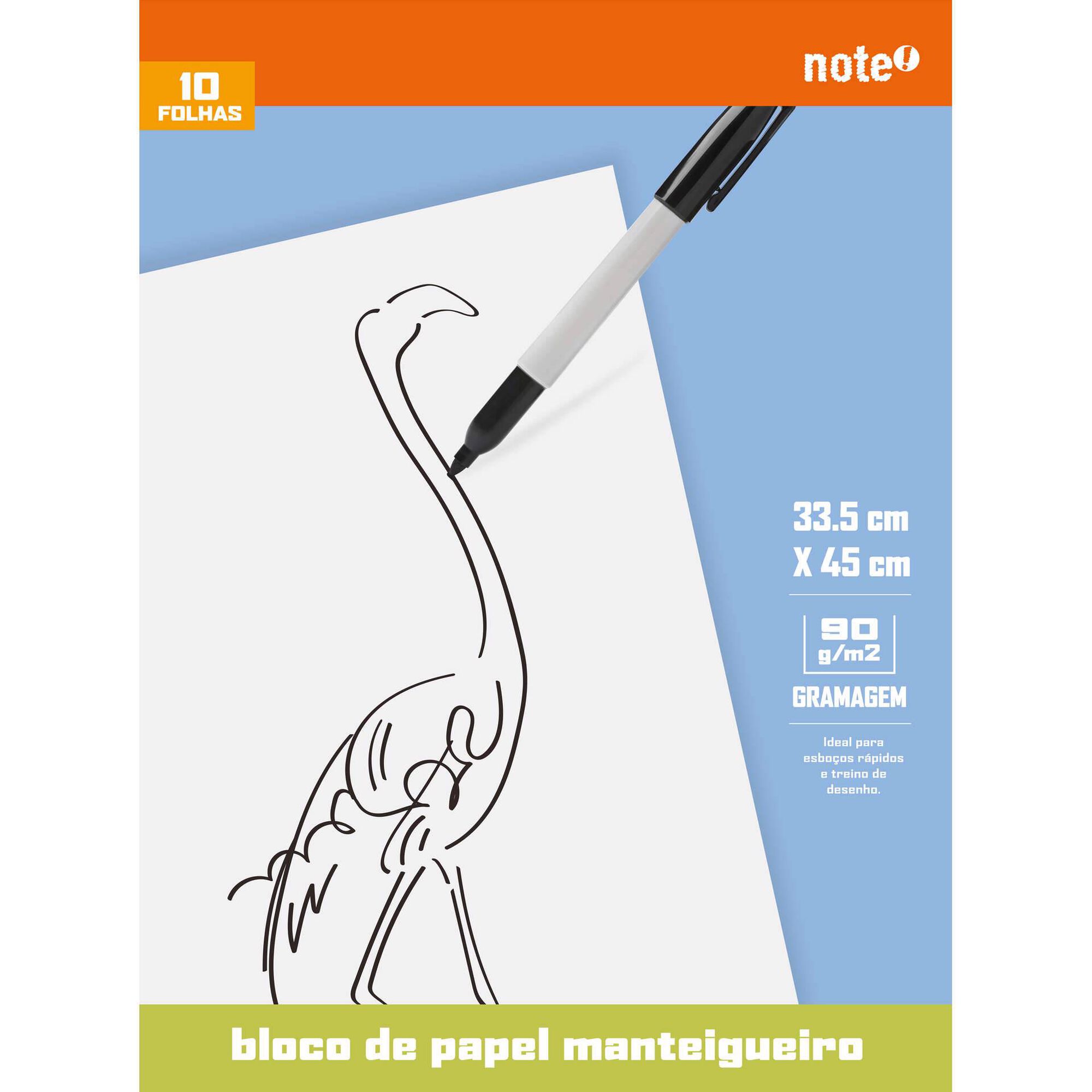 Bloco Papel Manteigueiro 45x33,5cm 10 Folhas Note!