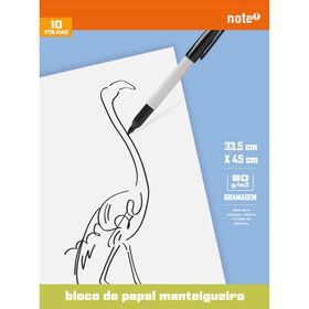 Bloco Papel Manteigueiro 45x33,5cm 10 Folhas Note!