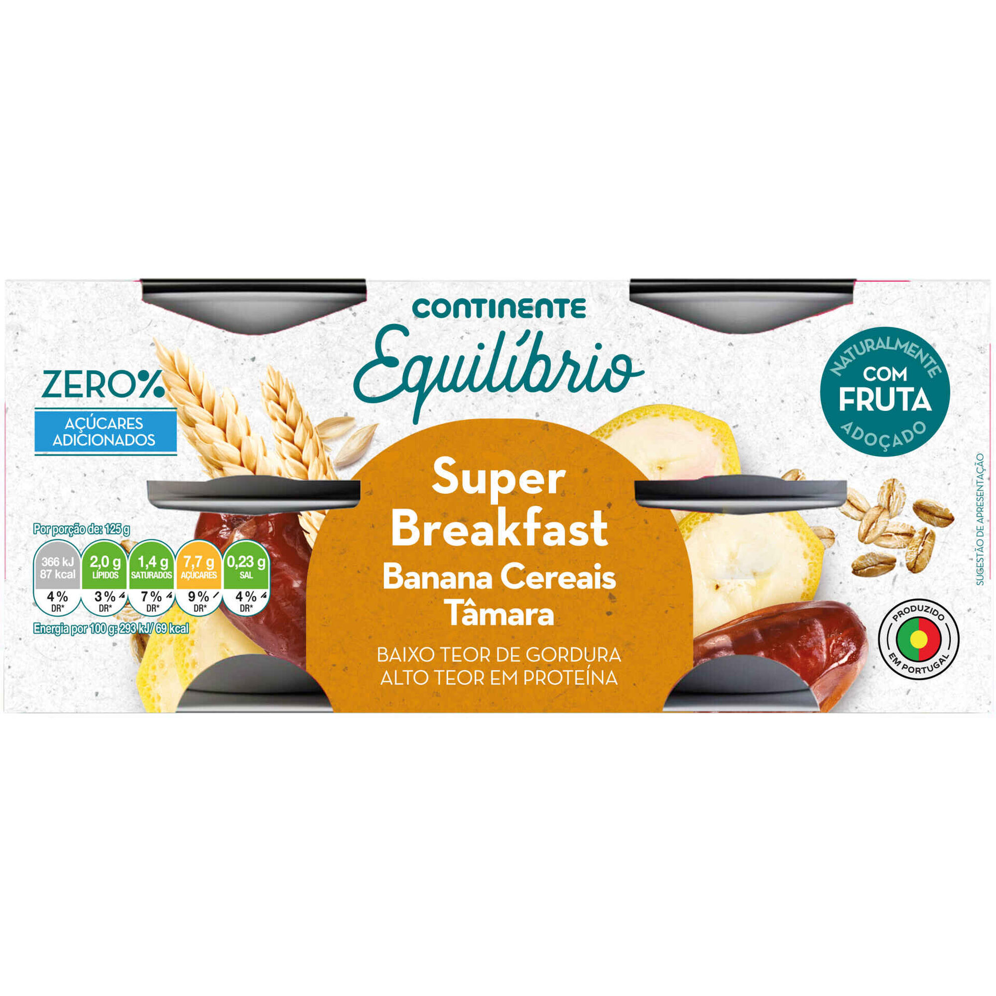 Iogurte Pedaços Banana, Cereais e Tâmara