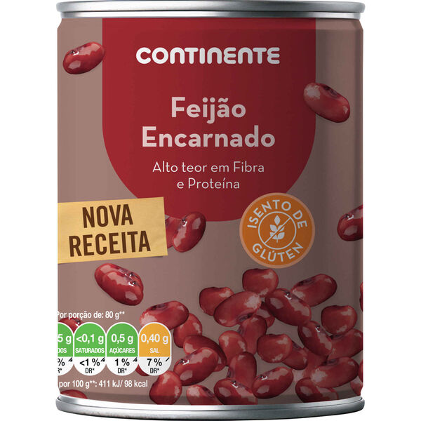 Feijão Encarnado Cozido Continente