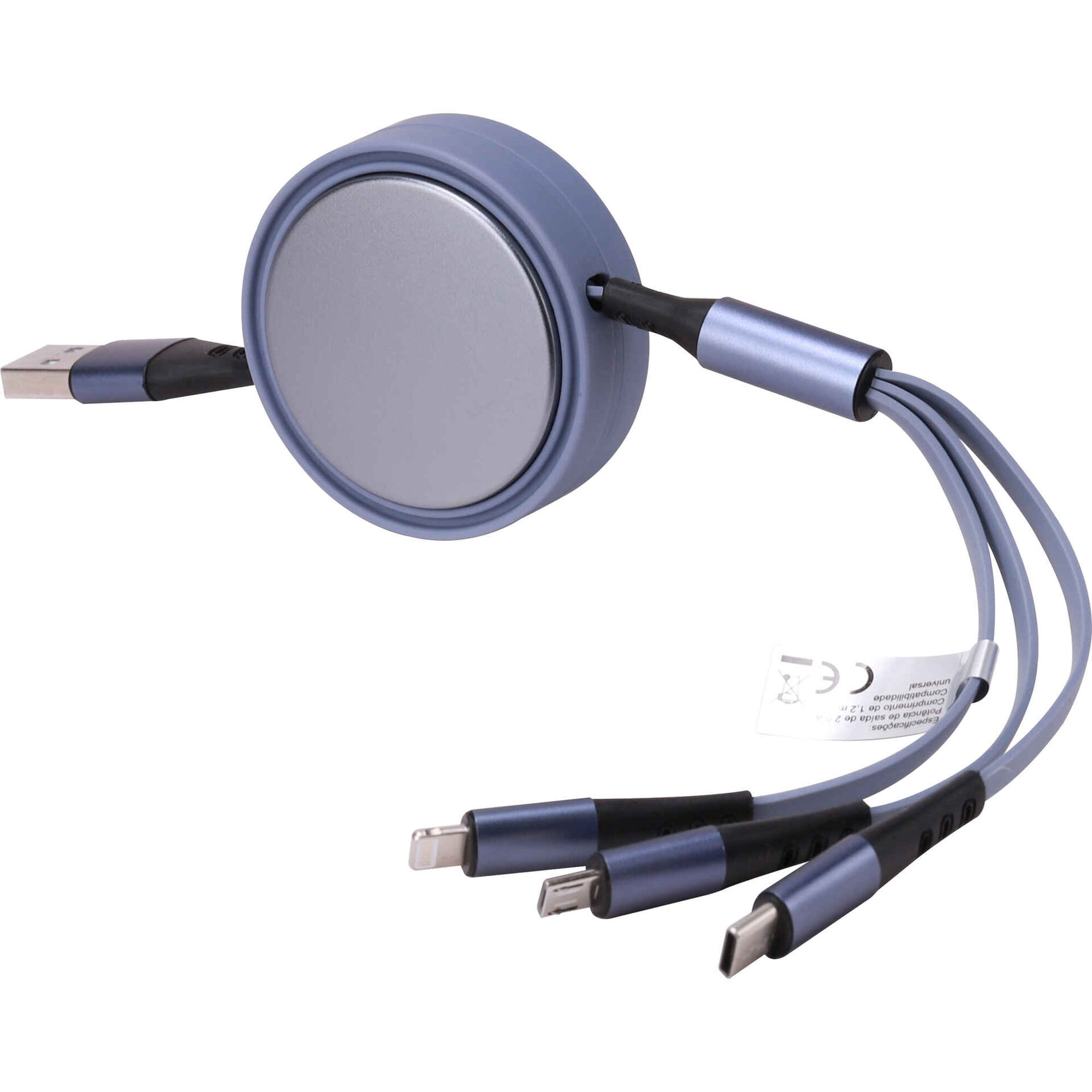 Cabos de Carregamento Retrátil 3 em 1