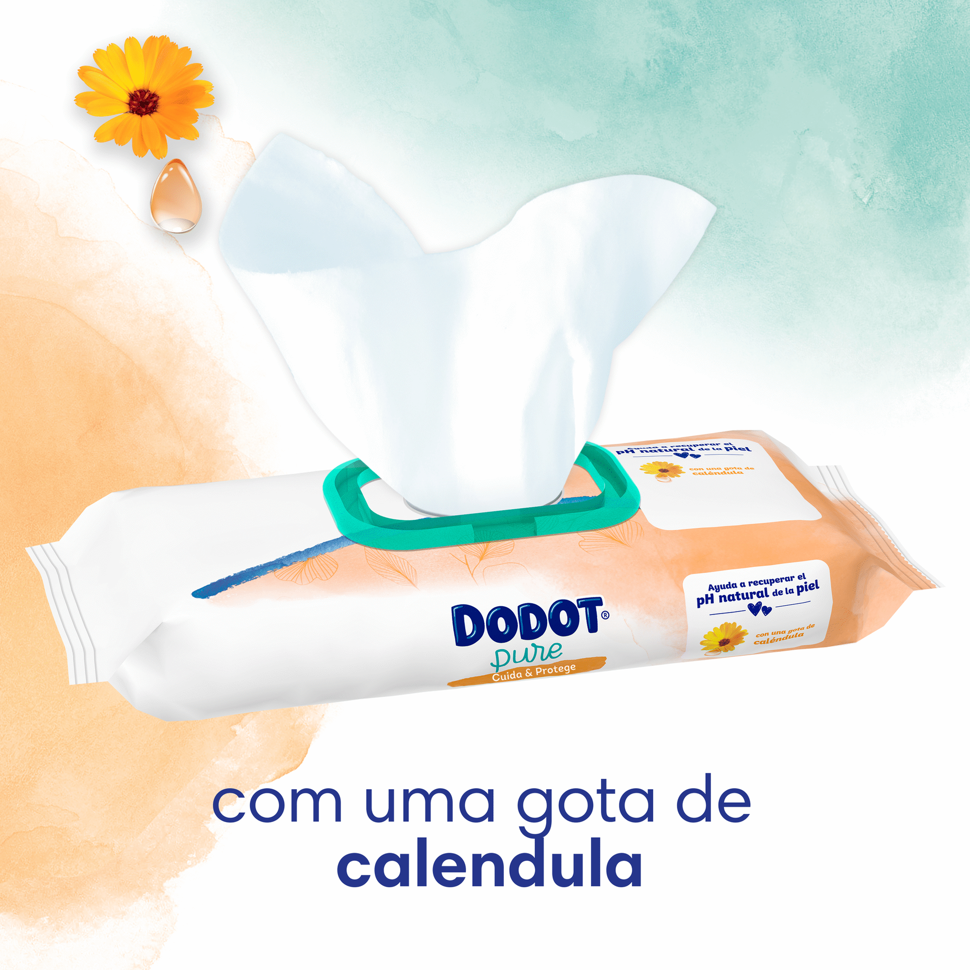 Toalhitas Bebé Pure Cuida e Protege Calêndula Toalhitas Bebé Pure Cuida e Protege Calêndula