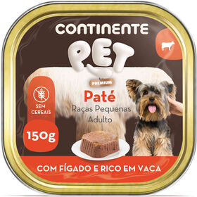 Comida H&uacute;mida para C&atilde;o Adulto Ra&ccedil;as Pequenas F&iacute;gado e Vaca Continente Pet Premium