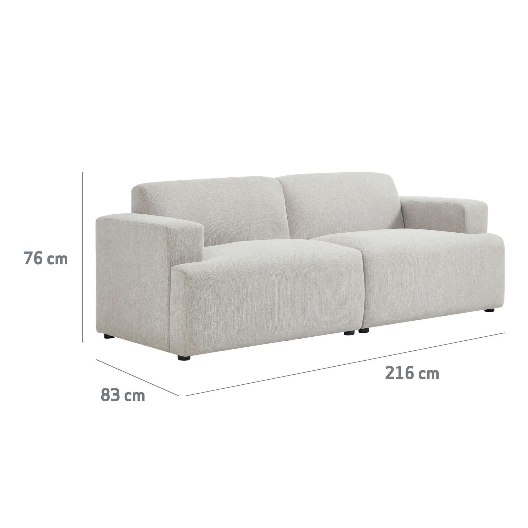Sof&aacute; 3 Lugares Urban Cinza Kasa