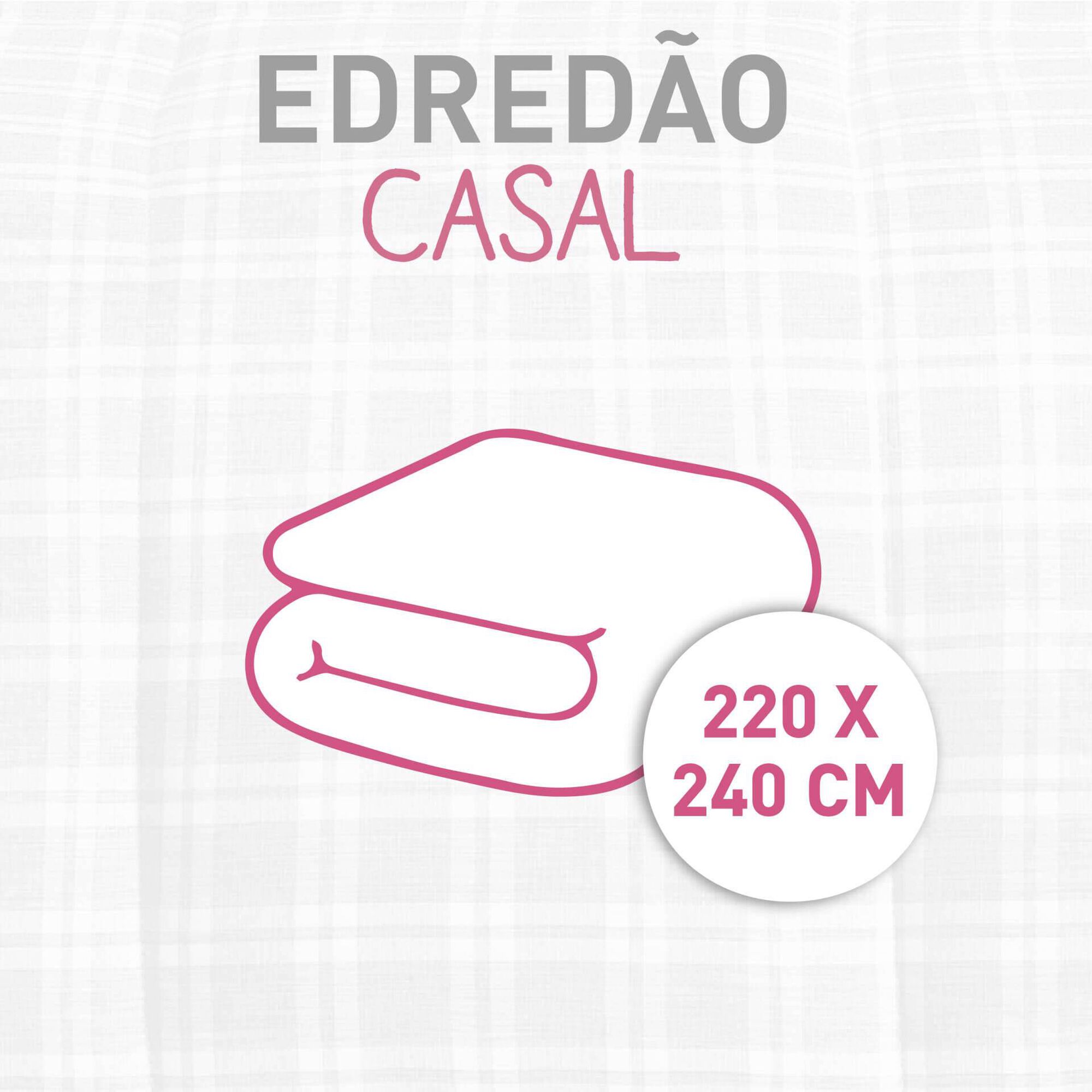 Edred&atilde;o Xadrez 220x240cm Washed Cinza Kasa