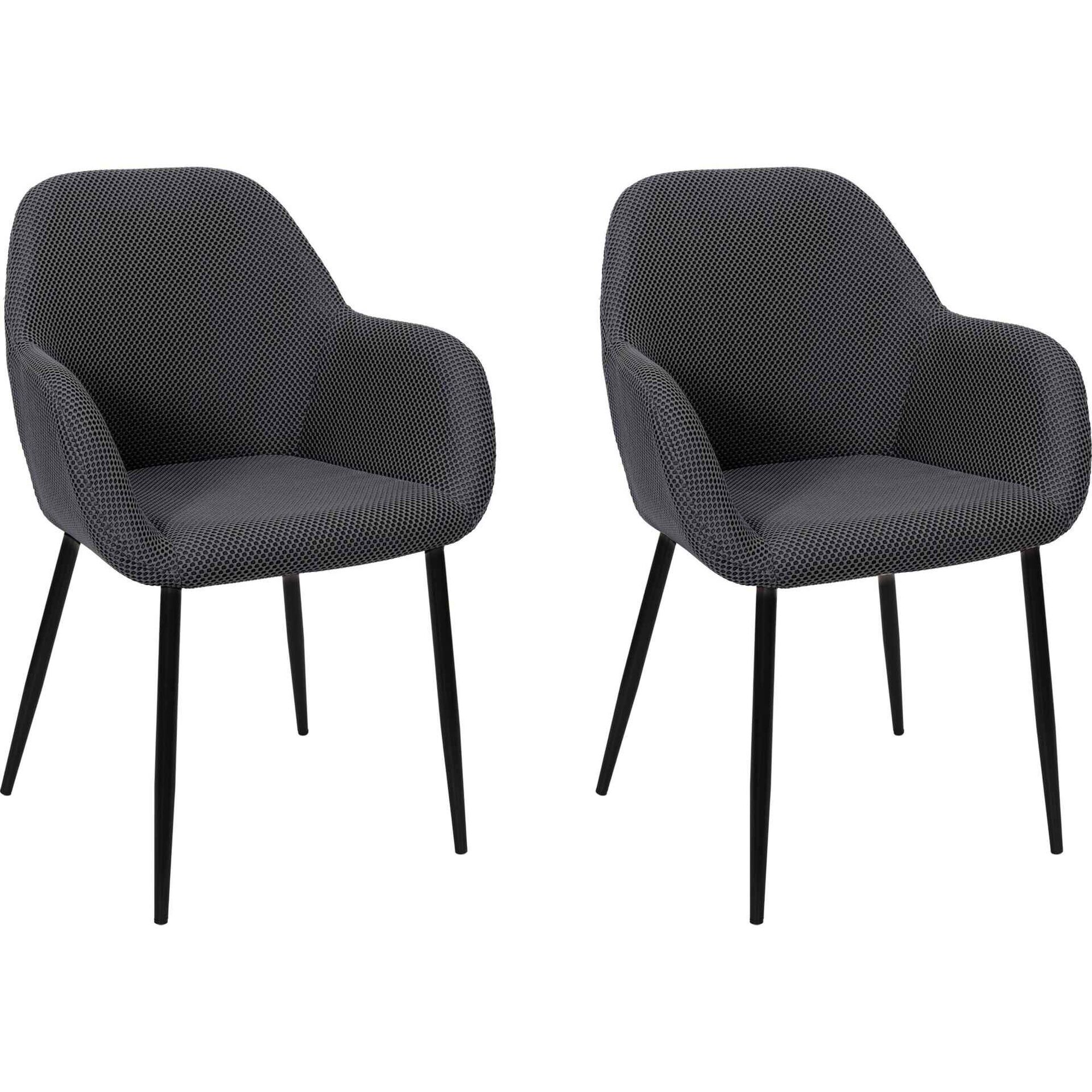 Conjunto de 2 Cadeiras Estofadas Cinza Atom