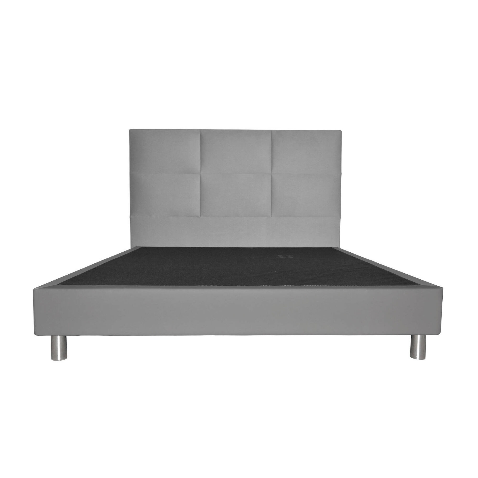 Cama Estofada 90x190 Cinza Gomo