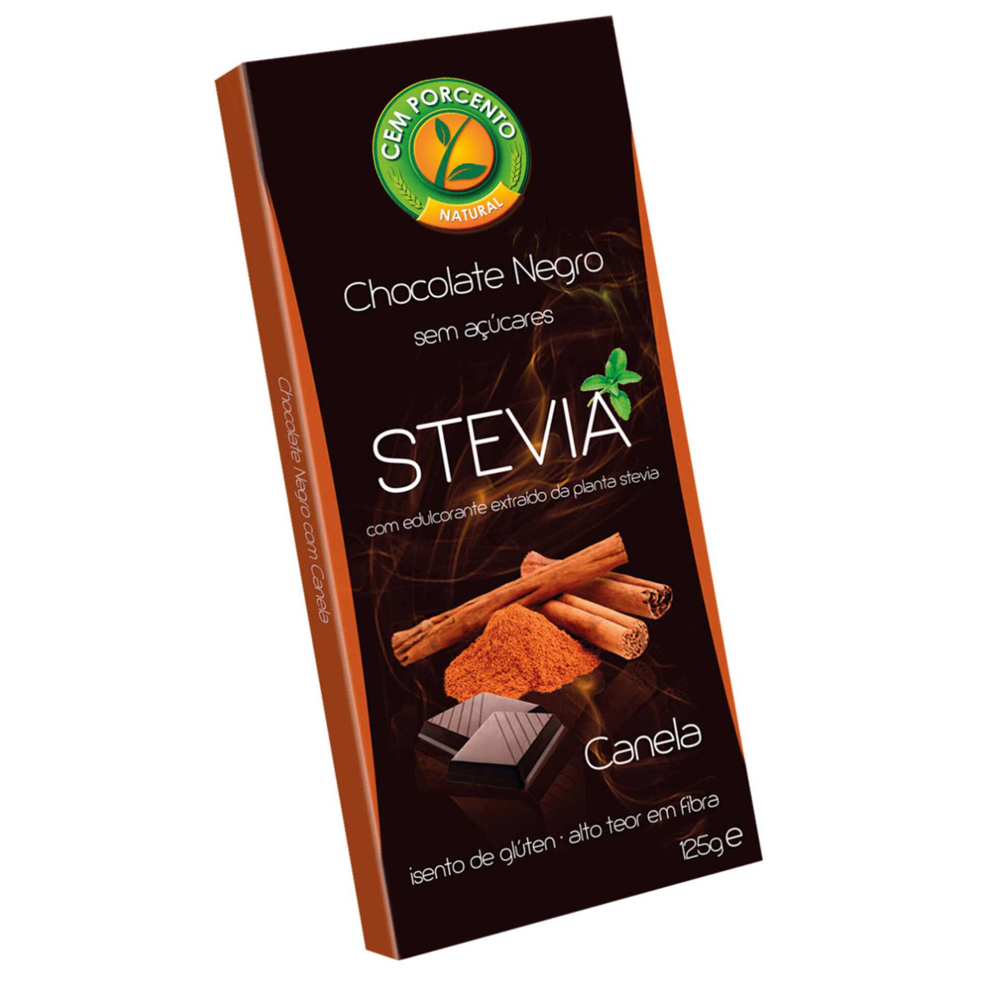 Tablete de Chocolate Negro com Canela sem Açúcar e sem Glúten Tablete de Chocolate Negro com Canela sem Açúcar e sem Glúten