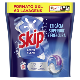 Detergente M&aacute;quina Roupa C&aacute;psulas Ultimate Active Clean Skip