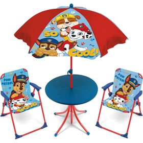 Conjunto de Mesa, 2 Cadeiras e Guarda-sol Patrulha Pata