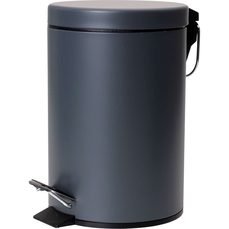 Balde WC 3l Redondo Cinza Escuro Kasa