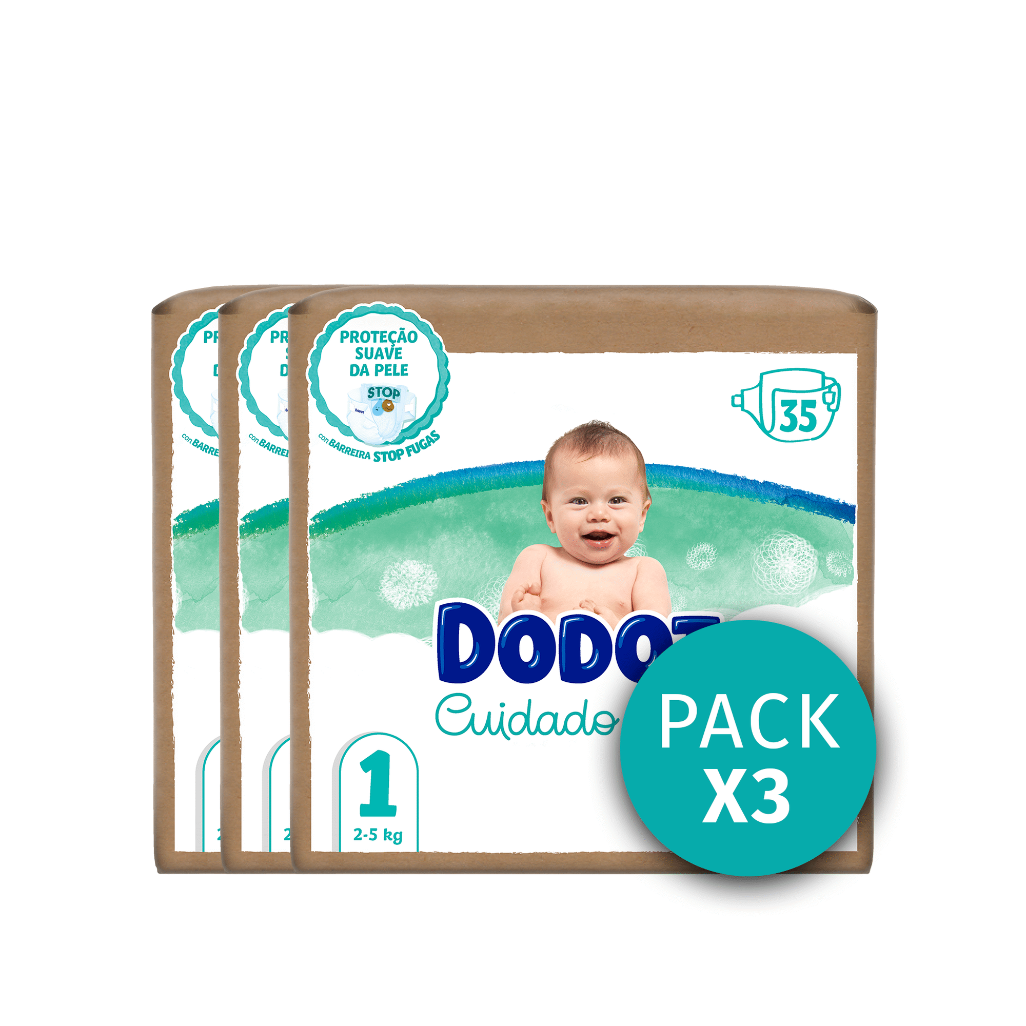 Fraldas Cuidado Total 2-5kg T1