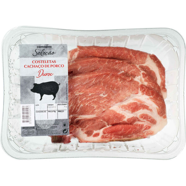 Costeletas do Cachaço de Porco Duroc Continente Seleção