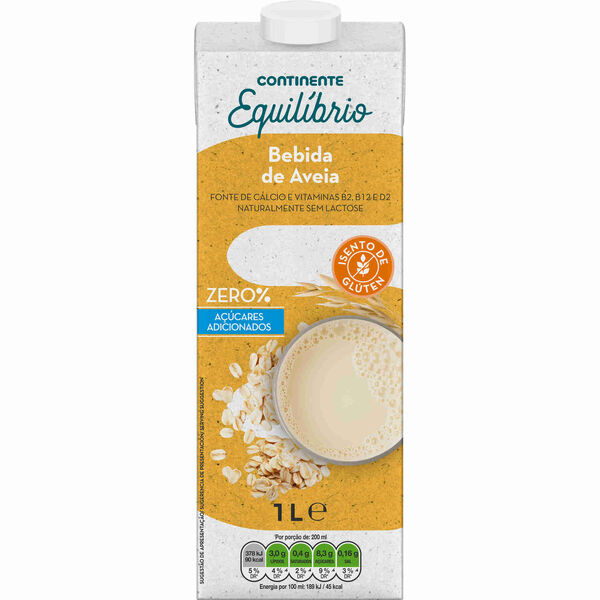 Bebida Vegetal de Aveia sem Açúcar Continente