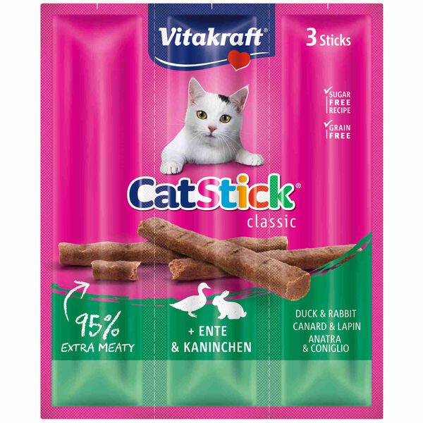 Snack para Gato Stick Mini Pato e Coelho Vitakraft