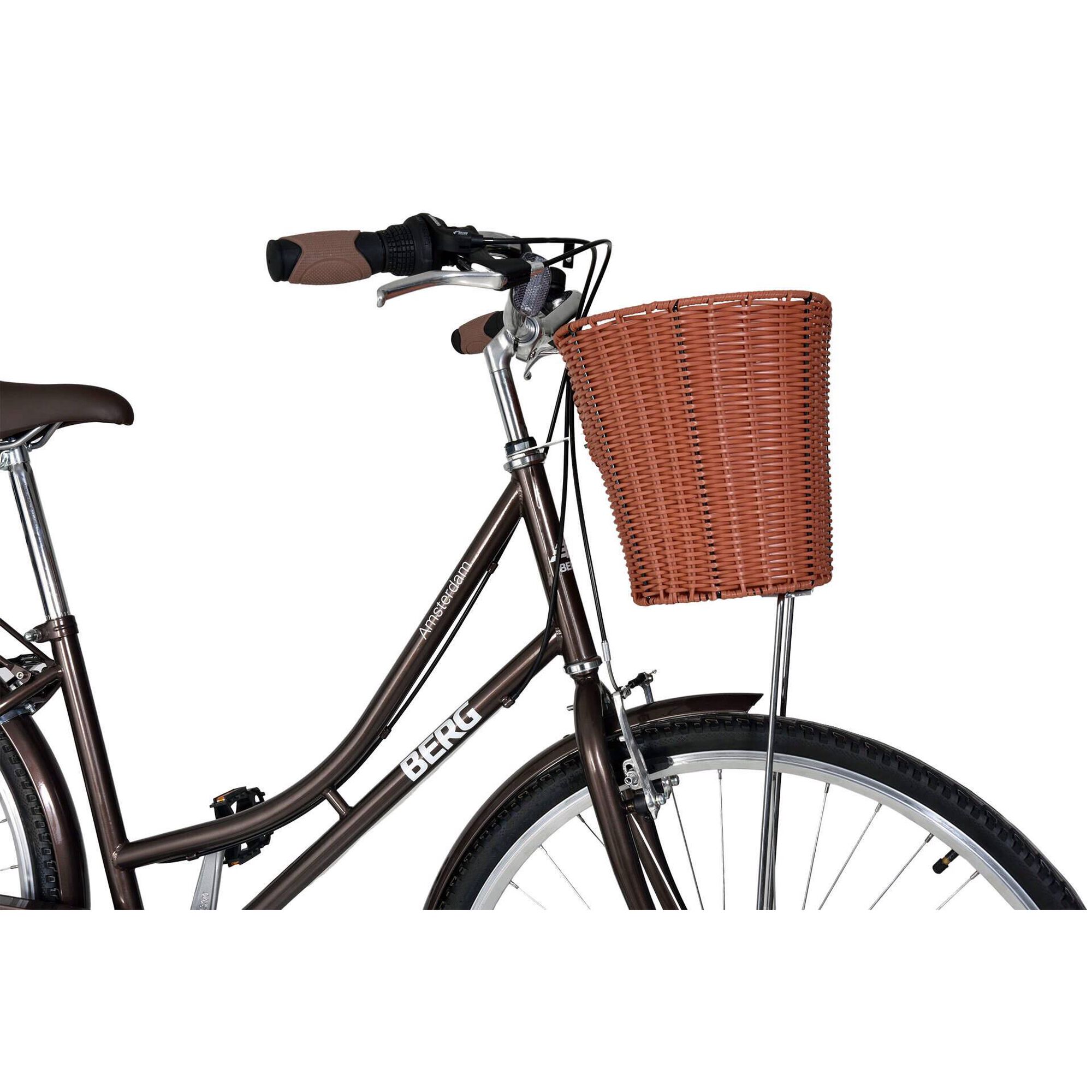 Bicicleta Adulto com Cesto Amsterdam Roda 28'' 6V Preta Berg