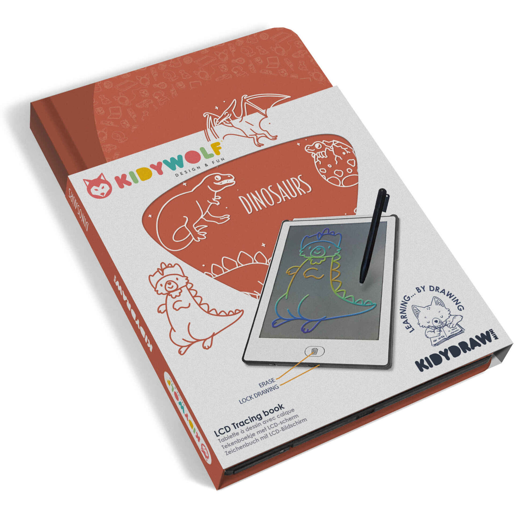 Kidiwolf - Bloco de Desenho LCD Dinossauros