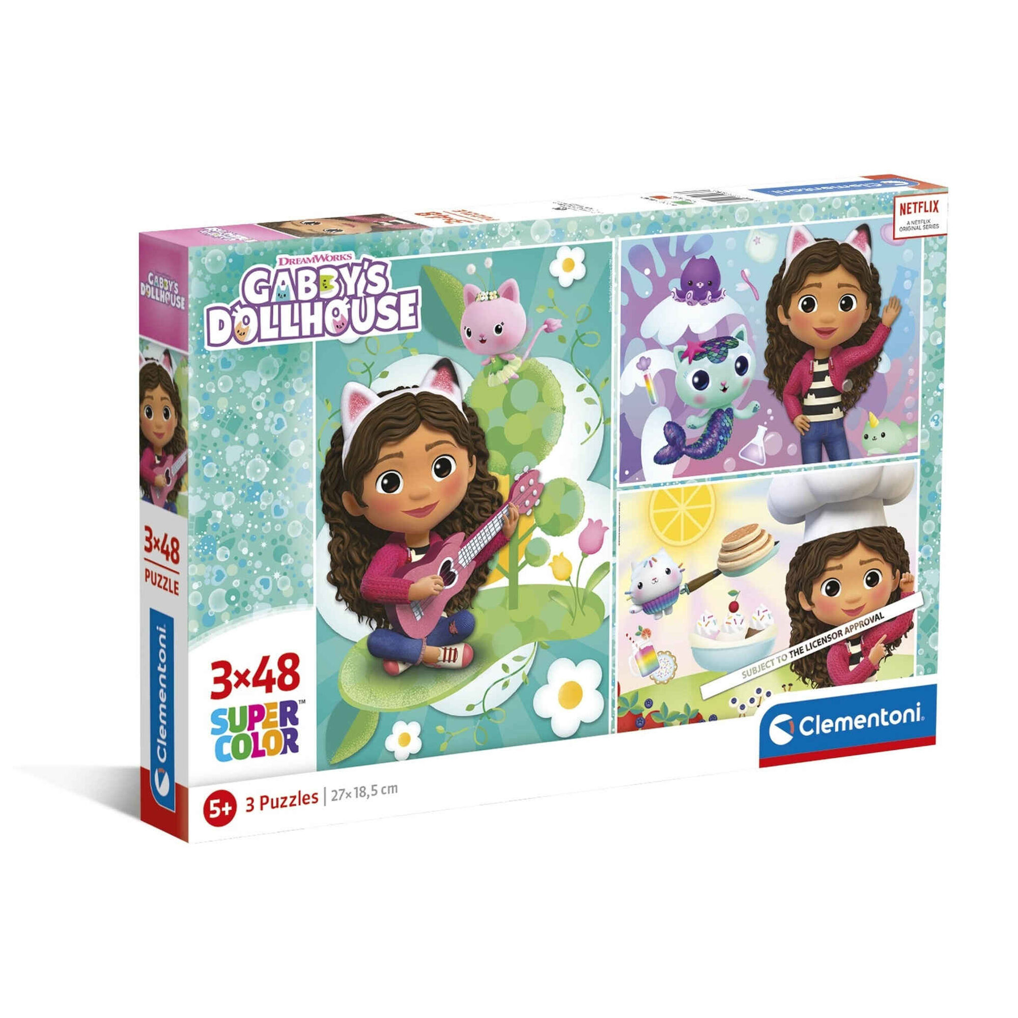 Puzzle Gabby's Dollhouse 3x48 Peças
