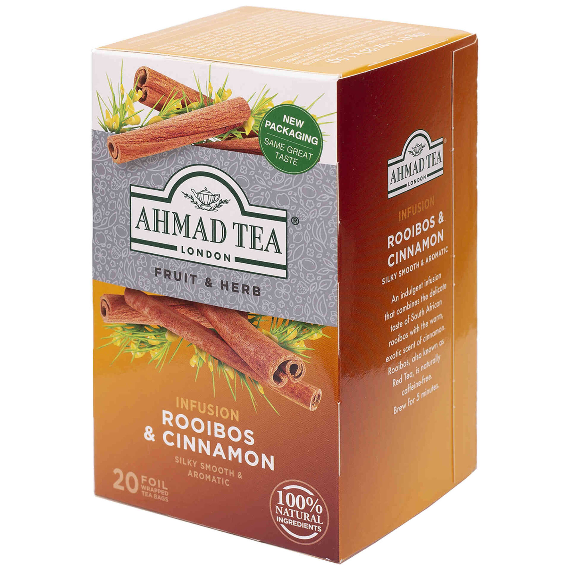 Infus&atilde;o Rooibos e Canela Saquetas Ahmad