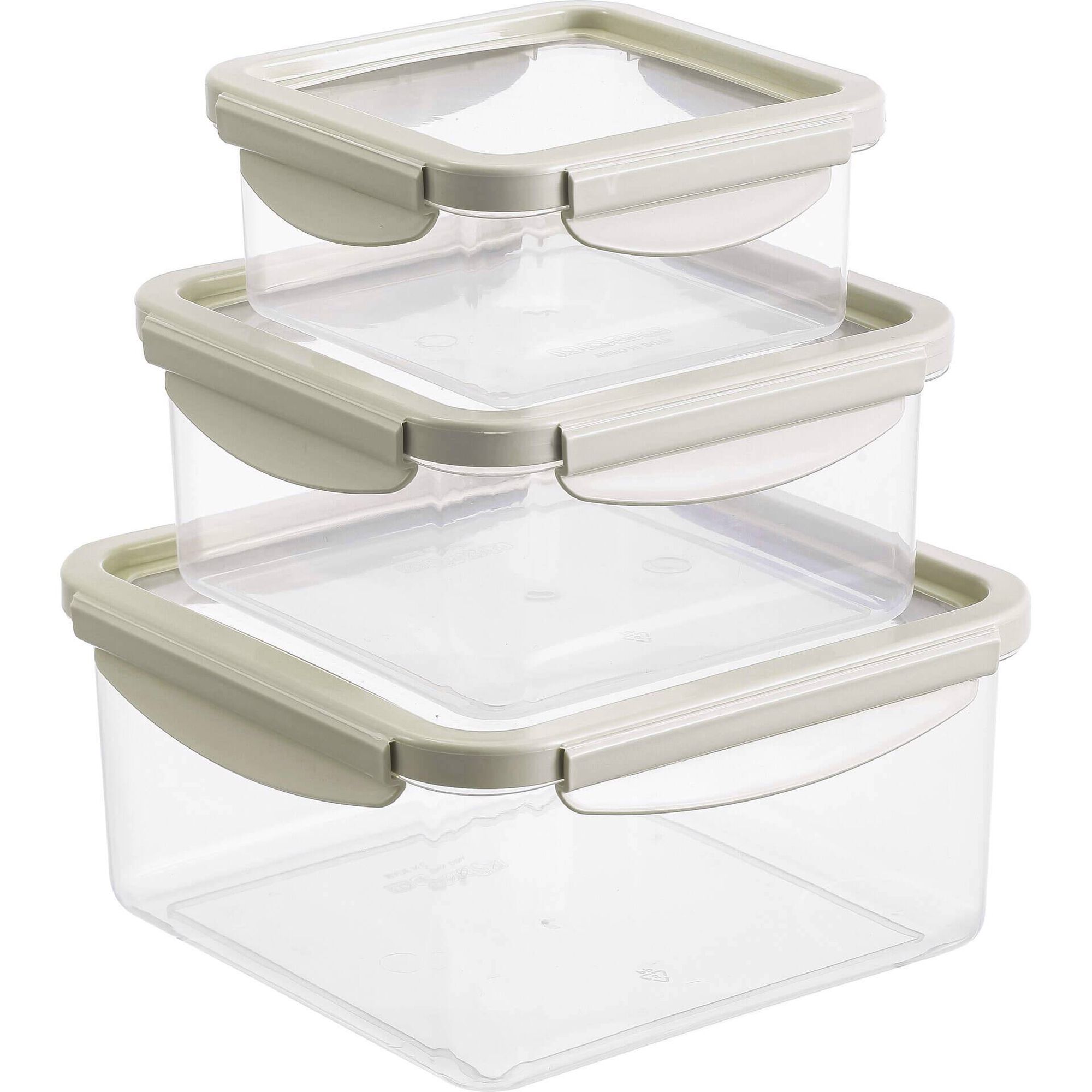 Conjunto de 3 Caixas Fecho com Tampa Ajust&aacute;vel