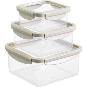 Conjunto de 3 Caixas Fecho com Tampa Ajust&aacute;vel Kasa