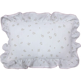 Almofada 30x50cm com Folhos Flores Branca Kasa