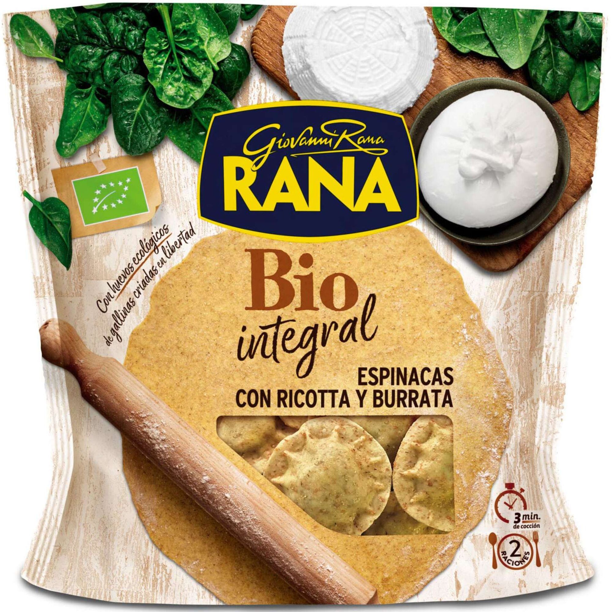 Ravioli Integral Fresco Espinafres e Ricotta Biológico