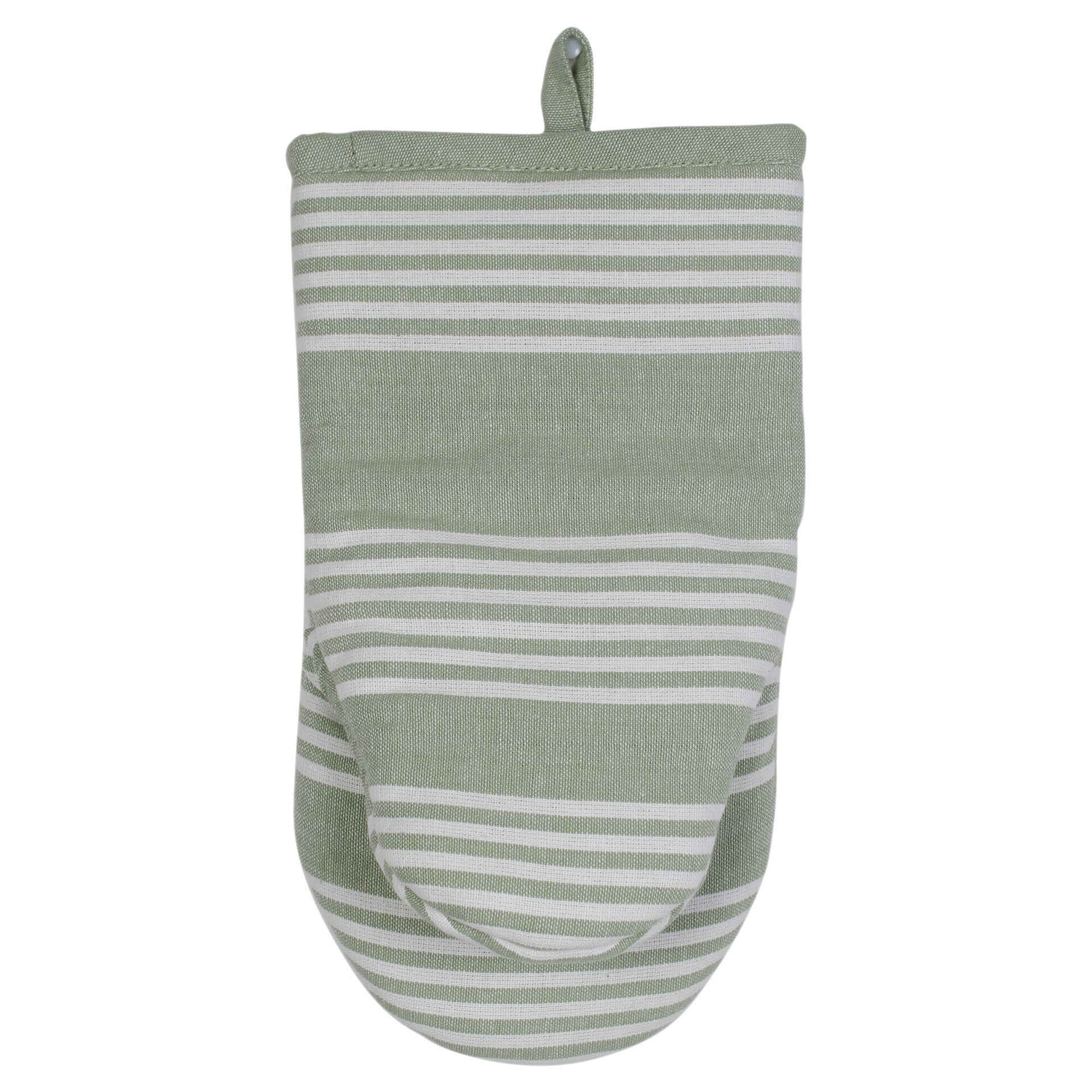 Luva Cozinha 16x28cm Verde Riscas