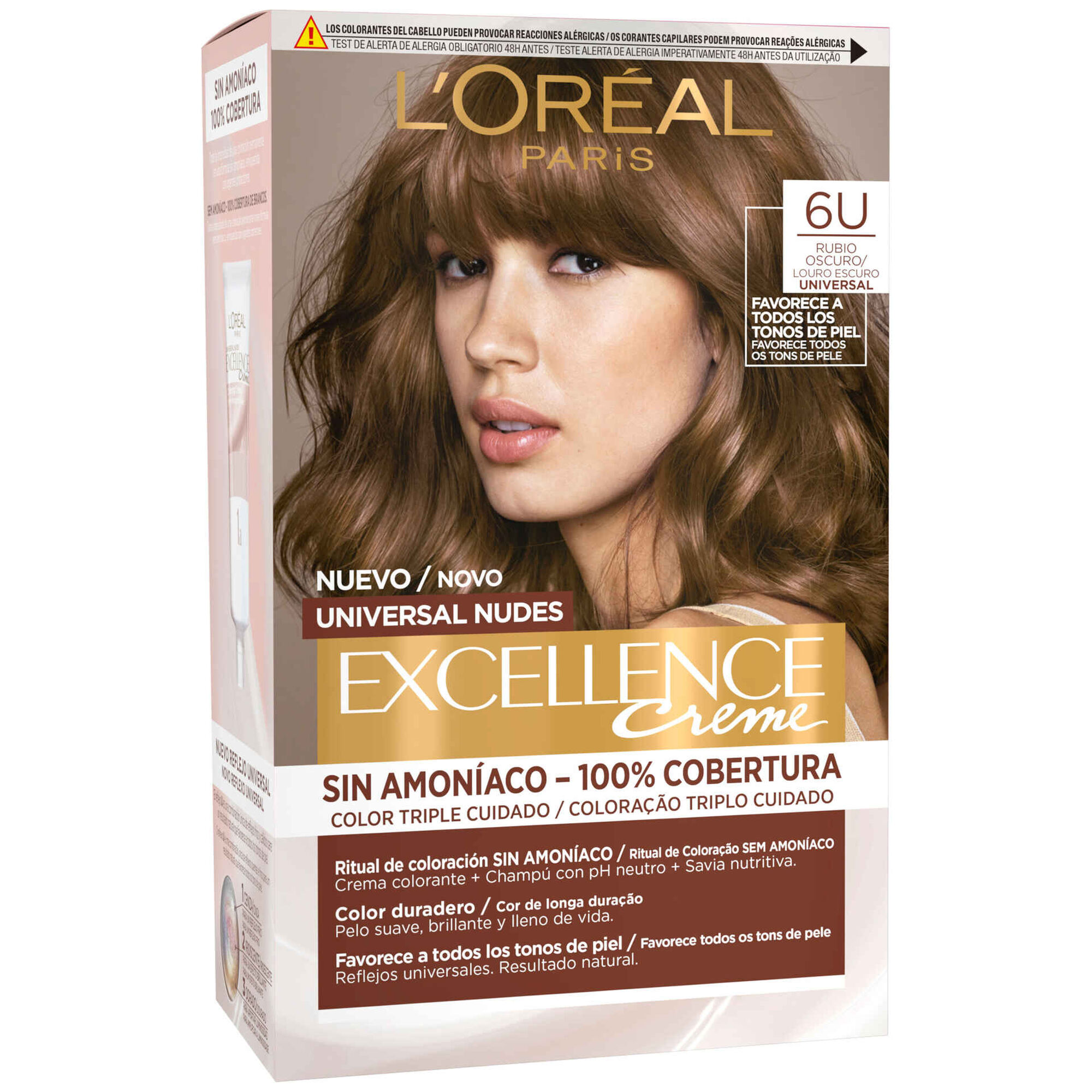 Coloração Permanente Excellence Universal Nudes Louro Escuro 6U
